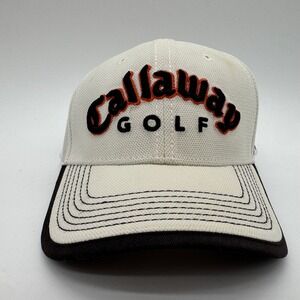 Callaway Golf New Era Adjustable Hat White Black Orange Embroidered Logo OSFA